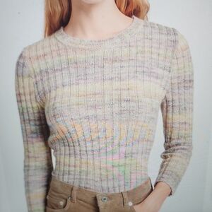 Vanessa Bruno Multicolor Ribbed Knit Sweater